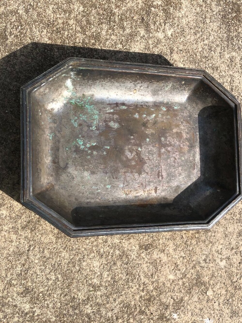 Vintage Silver Plated Metal Serving Platter Dish